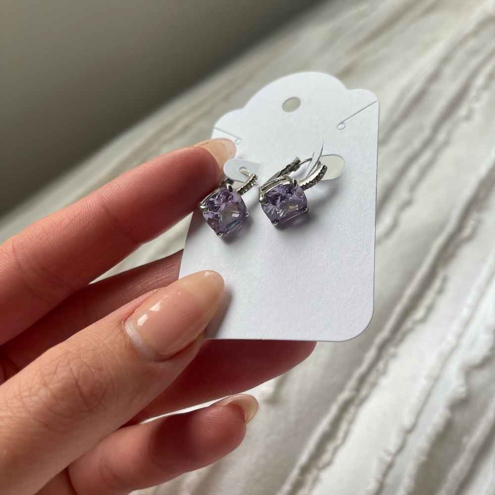 Purple Huggie Earrings